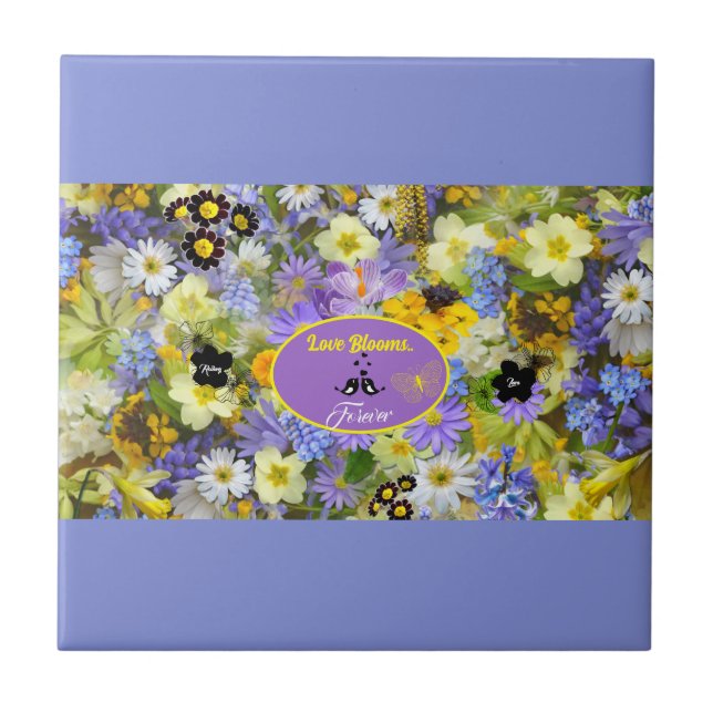 Azulejo De Cerâmica Love Blooms (Frente)