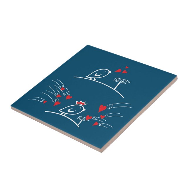 Azulejo De Cerâmica LOVE ECHO - Comic Birds Tweetlercools 2 (Lateral)