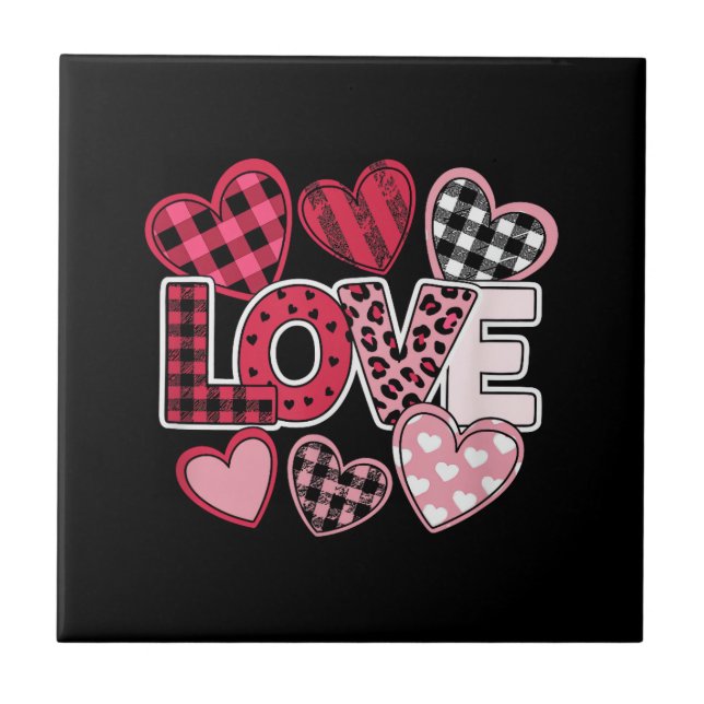 Azulejo De Cerâmica Love Heart Valentine Friends Friendship Love Quote (Frente)