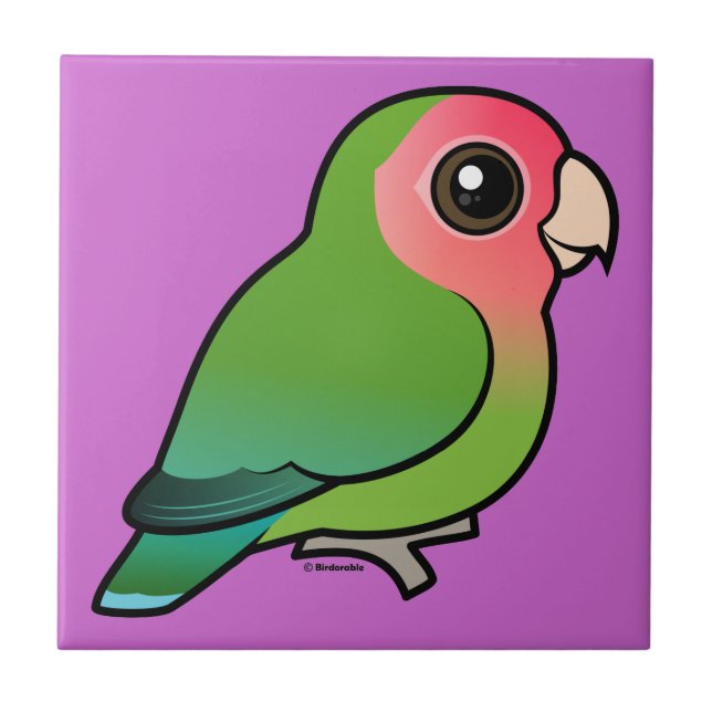 Azulejo De Cerâmica Lovebird Rosado-enfrentado (Frente)