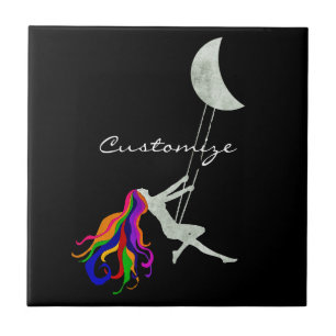 Azulejo De Cerâmica Lua balançando cabeça vermelha Thunder_Cove