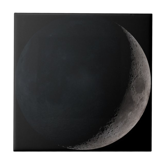 Azulejo De Cerâmica Lua crescente das imagens da NASA (Frente)