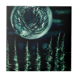 Azulejo De Cerâmica Lua da Floresta