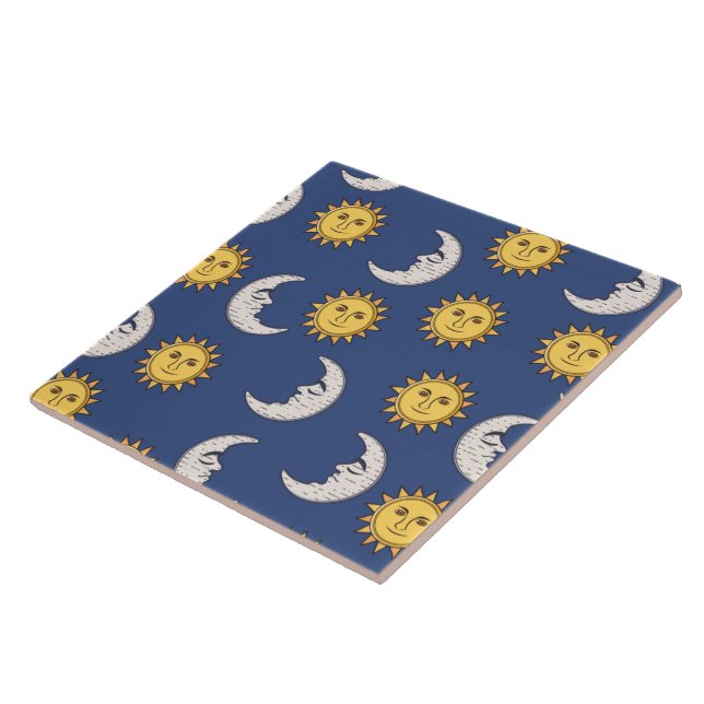 Azulejo De Cerâmica Lua e Sol (Lateral)