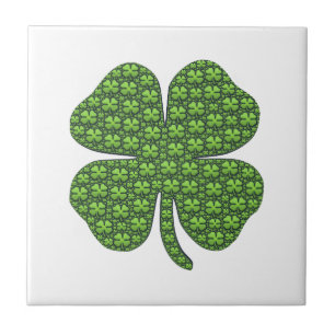 Azulejo De Cerâmica Lucky Irish Clover White