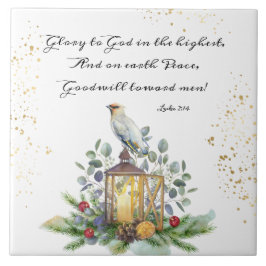 Azulejo De Cerâmica Luke 2:14 Glória a Deus no Natal Mais Alto