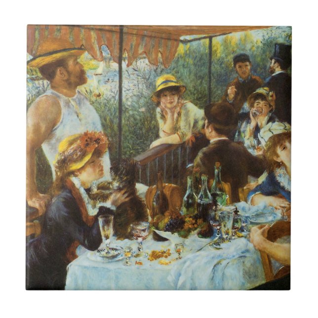 Azulejo De Cerâmica Luncheon do Partido Barco por Pierre Renoir (Frente)