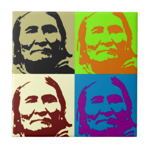 Azulejo De Cerâmica Lutador Geronimo da liberdade do pop art