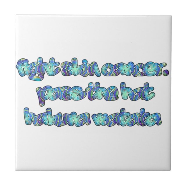 Azulejo De Cerâmica Lute contra o Cancer da pele, passe o chapéu, Haku (Frente)