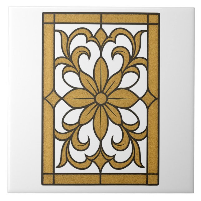 Azulejo De Cerâmica Lux Gold Mandala (Frente)