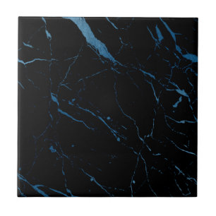 Azulejo de cerâmica Luxe Black and Blue Marble