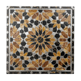 Azulejo De Cerâmica Luxo Moderno Preto Dourado Mármore Prata Marroquin