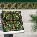 Azulejo De Cerâmica Luxo sortudo de trevo de quatro folhas<br><div class="desc">Luxo sortudo de trevo de quatro folhas</div>