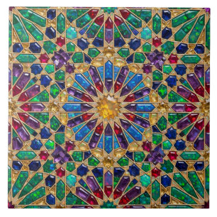 Azulejo De Cerâmica Luxuoso Colorido Cristal Opala Zellij Marroquino 