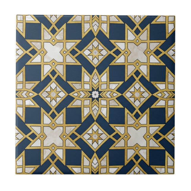 Azulejo De Cerâmica Luxury Moroccan Zellige Mosaic Seamless Pattern (Frente)