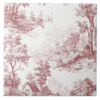 Azulejo De Cerâmica Luxury Vintage Blush Pink Ivory ToileJouy French