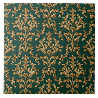 Azulejo De Cerâmica Luxury Vintage French Baroque Emerald Green Gold