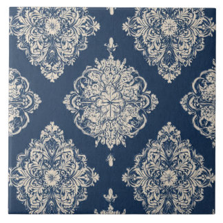 Azulejo De Cerâmica Luxury Vintage Islamic Geometric Royal Navy Blue