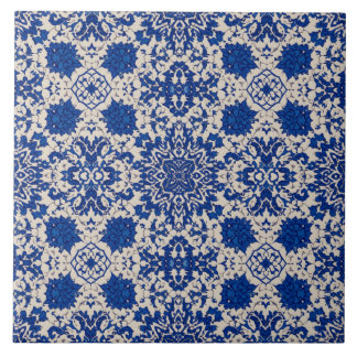 Azulejo De Cerâmica Luxury Vintage Islamic Geometric Royal Navy Blue