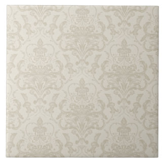 Azulejo De Cerâmica Luxury Vintage Minimal Elegant Damask Ivory Cream