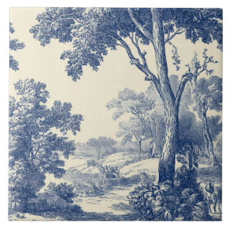 Azulejo De Cerâmica Luxury Vintage Soft Toile de Jouy French Ink Ivor
