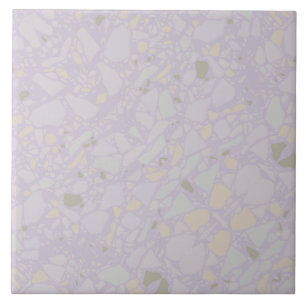 Azulejo De Cerâmica Luz branca Efeito terrazo simples roxo