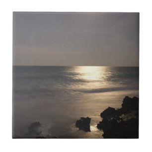 Azulejo De Cerâmica Luz da Lua Sobre o Oceano