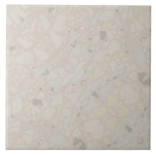 Azulejo De Cerâmica Luz neutra beige efeito terrazzo simples moderno