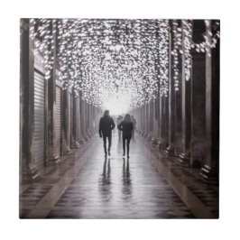 Azulejo De Cerâmica Luz, sombras e simetria - sepia