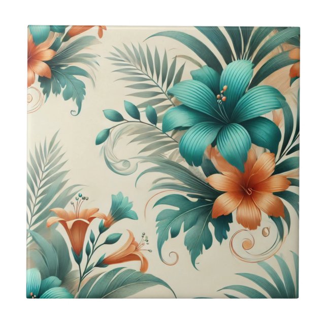 Azulejo De Cerâmica Luz tropical (Frente)