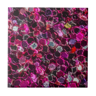 Azulejo De Cerâmica Luzes cintilantes rosa e roxo com padrão Bokeh