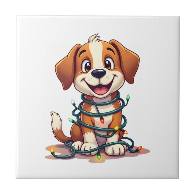 Azulejo De Cerâmica Luzes da Beagle Alegre (Frente)