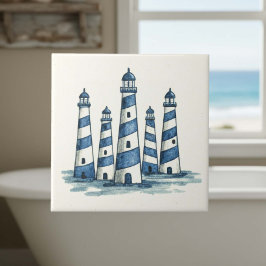 Azulejo De Cerâmica Luzes de Água Marinha Azul Marfim ID1202