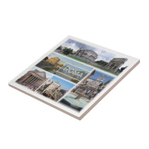 Azulejo De Cerâmica LZO006 ROME, Mosaico, Lácio, Itália,