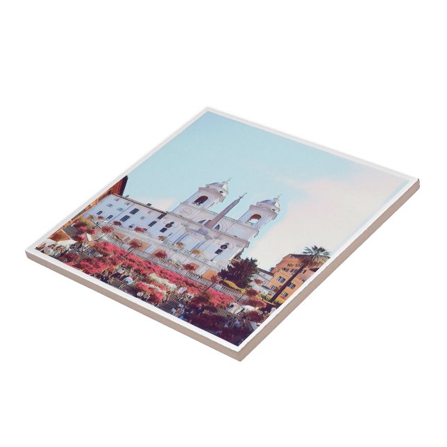 Azulejo De Cerâmica LZO007 PIAZZA DI SPAGNA, ROMA, Itália, (Lateral)