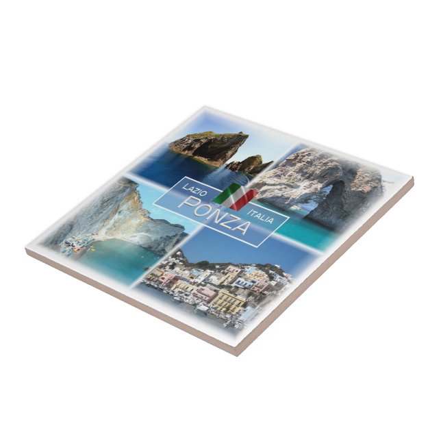 Azulejo De Cerâmica LZO018 PONZA, Mosaico, Lácio, Itália (Lateral)