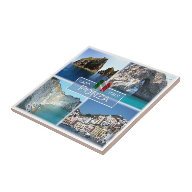 Azulejo De Cerâmica LZO019 PONZA, Mosaico, Lácio, Itália (Lateral)