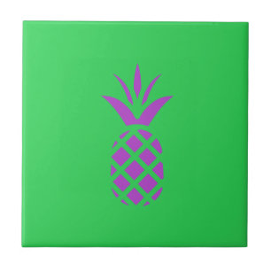 Azulejo De Cerâmica Maçã de pinheiro roxo em verde.