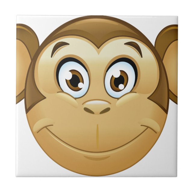 Azulejo De Cerâmica macaco emoji (Frente)