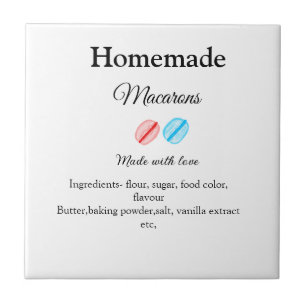 Azulejo De Cerâmica Macarões caseiros adicionam ingredientes feitos co