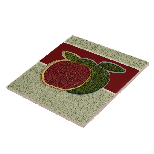 Azulejo De Cerâmica Maçãs texturizadas (sage/cranberry) (Lateral)
