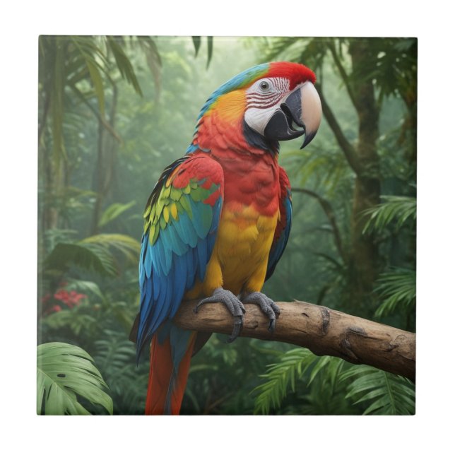 Azulejo De Cerâmica Macaw Parrot (Frente)