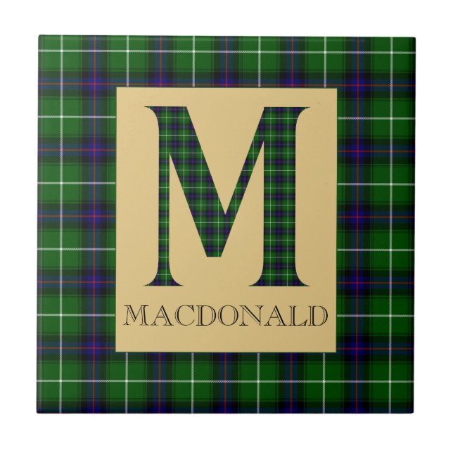 Azulejo De Cerâmica MacDonald Tartan Monograma M (Frente)