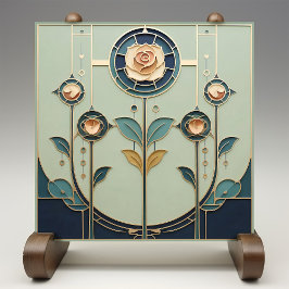 Azulejo De Cerâmica Mackintosh Art Deco Abstract Floral Wall Decor Cer