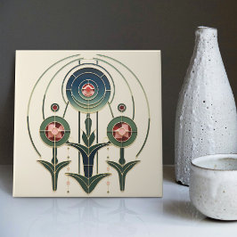Azulejo De Cerâmica Mackintosh Art Deco Abstrato Floral Wall Decor