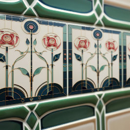 Azulejo De Cerâmica Mackintosh Art Deco Abstrato Floral Wall Decor