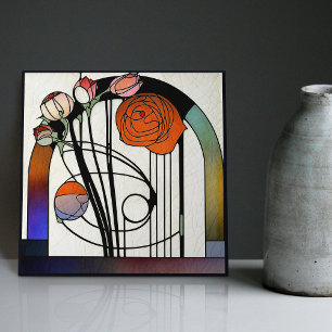 Azulejo De Cerâmica Mackintosh Art Deco Abstrato Floral Wall Decor