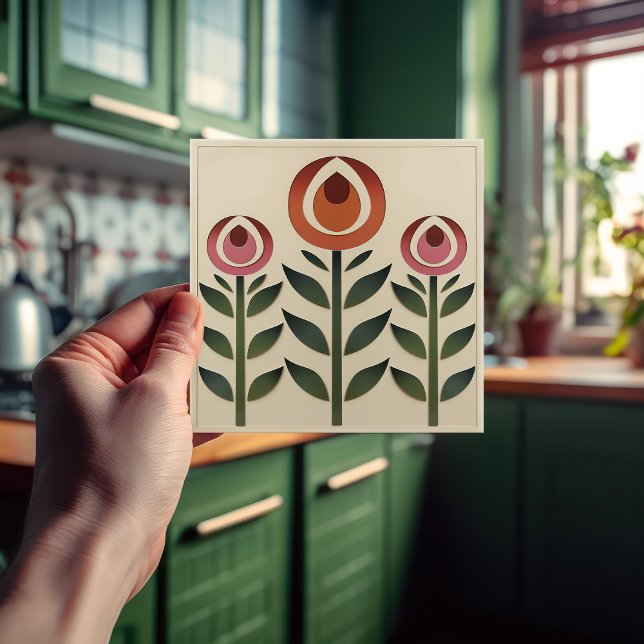 Azulejo De Cerâmica Mackintosh Art Deco Abstrato Floral Wall Decor (Criador carregado)