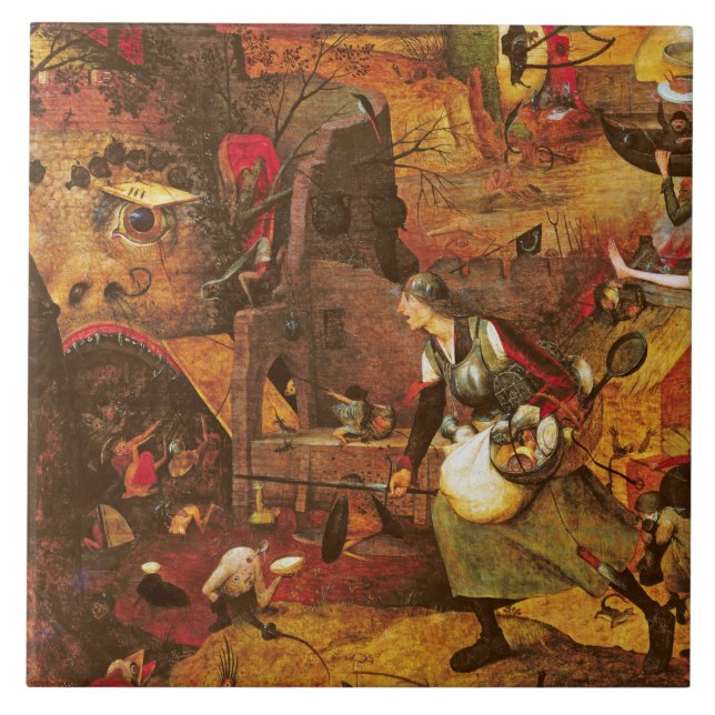 Azulejo De Cerâmica Mad Meg (Dull Gret), Pieter Bruegel (Frente)