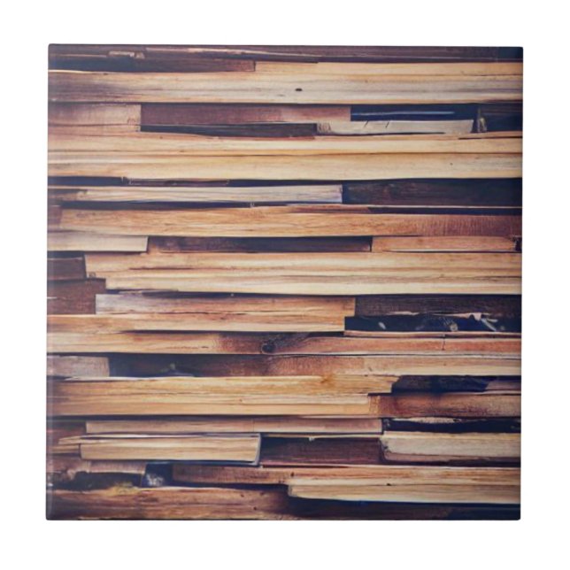 Azulejo De Cerâmica Madeira design marrom (Frente)